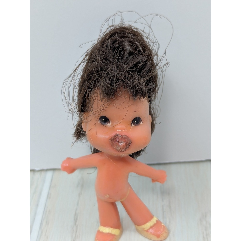Ideal Mini Kissy Doll Miniature Lip Print Stamper Stamping Vintage 1978 brunette